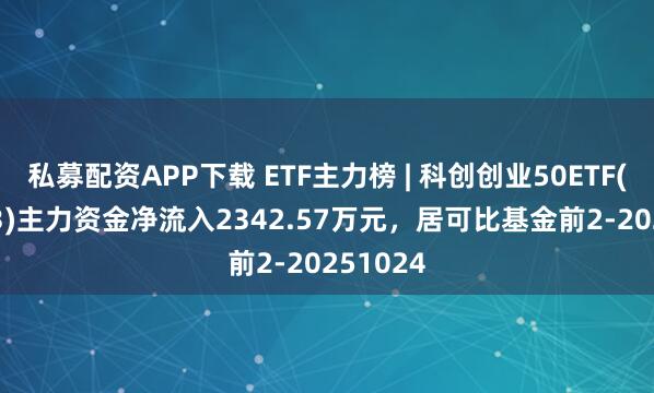 私募配资APP下载 ETF主力榜 | 科创创业50ETF(159783)主力资金净流入2342.57万元，居可比基金前2-20251024